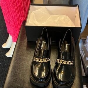 Glossy Black women Loafers